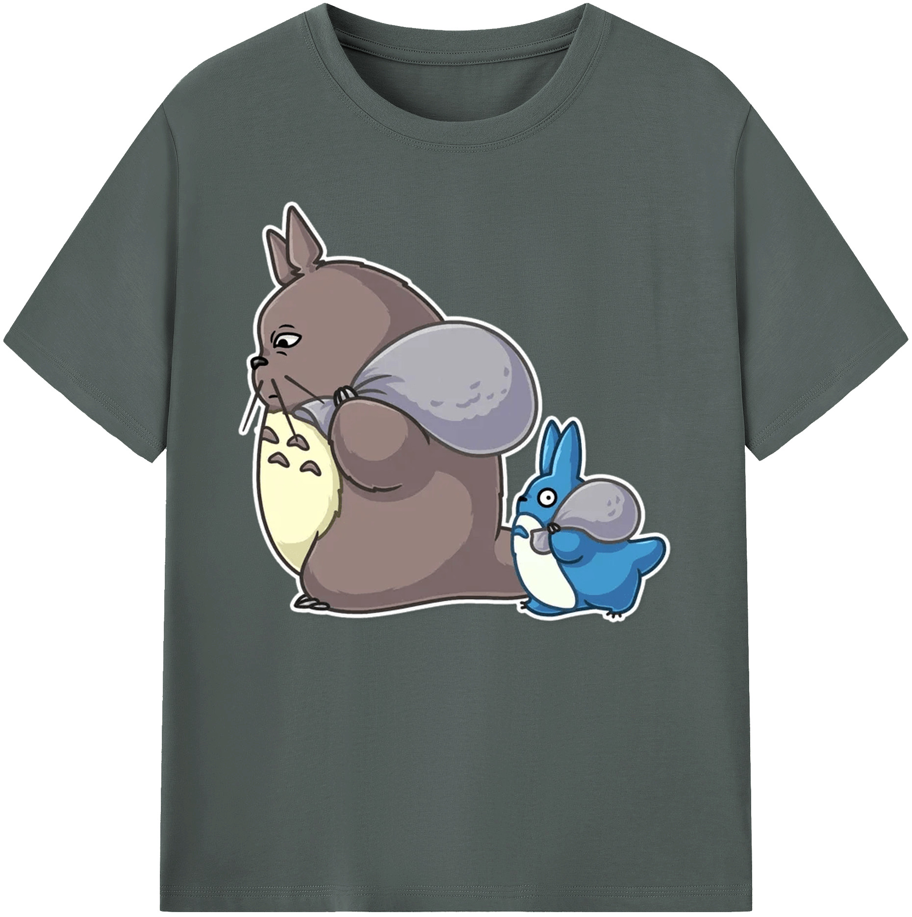（画像用） となりのトトロ 草壁メイ 草壁サツキ My Neighbor Totoro Satsuki Kusakabe Mei Kusakabe 綿100％ メンズ半袖Tシャツ｜肌触りやわらか＆通気性